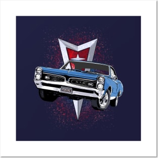 Blue 67 Pontiac GTO Posters and Art